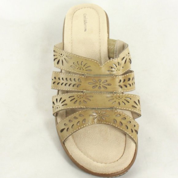 CROFT & BARROW Strappy Cutout Leather Sandals - Picture 7 of 8